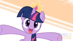 Size: 1280x720 | Tagged: safe, artist:reverse studios, part of a set, twilight sparkle, alicorn, pony, g4, the last problem, animated, crown, cute, eyes closed, female, happy, heart, jewelry, magic, mare, open mouth, regalia, solo, twiabetes, twilight sparkle (alicorn)