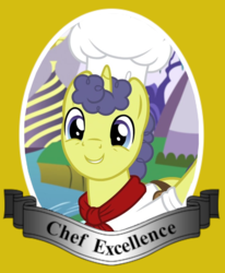 Size: 649x789 | Tagged: safe, edit, edited screencap, screencap, stove comet, pony, g4, the ending of the end, ashens, chef excellence, chef's hat, cropped, hat, male, saddle bag, solo, stallion, story in the comments