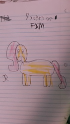 Size: 4128x2322 | Tagged: safe, artist:joeydr, fluttershy, pony, g4, happy birthday mlp:fim, lined paper, missing wing, mlp fim's ninth anniversary, signature, traditional art