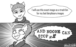 Size: 3200x2000 | Tagged: safe, artist:al1-ce, derpibooru exclusive, oc, oc:sinraal, pony, 2 panel comic, breaking the fourth wall, comic, crazy face, faic, high res, manga, manga style