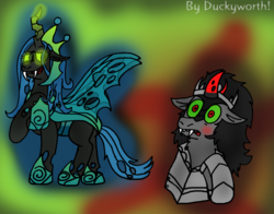 Size: 1009x792 | Tagged: safe, artist:duckyworth, king sombra, queen chrysalis, g4, the ending of the end, female, male, ship:chrysombra, shipping, straight, ultimate chrysalis