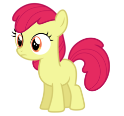 Size: 5596x5247 | Tagged: safe, artist:estories, edit, editor:slayerbvc, vector edit, apple bloom, earth pony, pony, g4, absurd resolution, accessory-less edit, blank flank, female, filly, missing accessory, simple background, solo, transparent background, vector