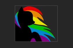 Size: 924x608 | Tagged: safe, rainbow dash, pegasus, pony, g4, black background, female, mare, silhouette, simple background, solo