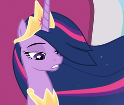 Size: 1280x1080 | Tagged: safe, screencap, twilight sparkle, alicorn, pony, g4, the last problem, cropped, crown, female, jewelry, looking down, mare, older, older twilight, older twilight sparkle (alicorn), princess twilight 2.0, regalia, solo, twilight sparkle (alicorn)