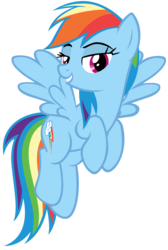 Size: 4541x6774 | Tagged: safe, artist:andoanimalia, rainbow dash, pegasus, pony, g4, the last crusade, absurd resolution, female, lidded eyes, looking at you, mare, simple background, solo, spread wings, transparent background, vector, wings