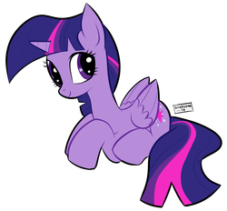 Size: 2959x2744 | Tagged: safe, artist:sharkam0, twilight sparkle, alicorn, pony, g4, cute, female, high res, mare, prone, simple background, solo, twiabetes, twilight sparkle (alicorn), white background