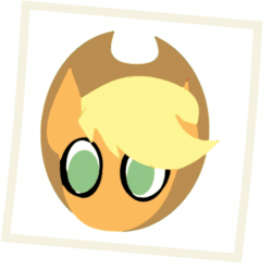 Size: 538x531 | Tagged: safe, artist:stardust breaker, applejack, earth pony, pony, g4, animated, applejack cries on the inside, applejack day, bust, female, hat, mare, no mouth, solo