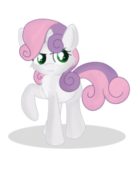 Size: 2550x3300 | Tagged: safe, artist:skyflys, sweetie belle, pony, unicorn, g4, angry, blank flank, cheek fluff, chest fluff, cute, diasweetes, female, filly, foal, high res, looking at you, madorable, simple background, solo, transparent background