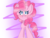 Size: 1024x768 | Tagged: safe, artist:badimo, pinkie pie, earth pony, pony, g4, abstract background, blushing, female, looking at you, mare, signature, smiling, solo, standing