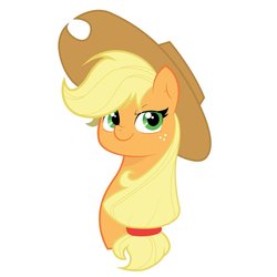 Size: 1200x1200 | Tagged: safe, artist:hogg_draws, applejack, earth pony, pony, g4, bust, cute, female, jackabetes, mare, portrait, simple background, solo, white background