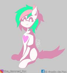 Size: 857x932 | Tagged: safe, artist:thedamneddarklyfox, oc, oc only, oc:happy hearth, earth pony, pony, clothes, cute, eyes closed, female, happy, heart, mare, simple background, smiling, smiling at you, solo