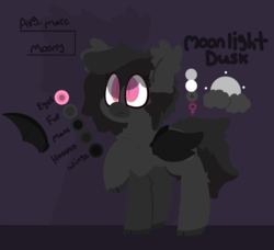 Size: 2843x2588 | Tagged: safe, artist:moonydusk, oc, oc only, oc:moonlight dusk, bat pony, pony, female, high res, mare, redesign