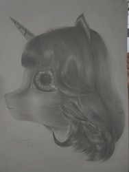Size: 1440x1920 | Tagged: safe, artist:henry forewen, pony, bust, monochrome, sketch, solo, traditional art