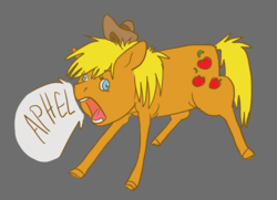 Size: 1097x795 | Tagged: safe, anonymous artist, artist:purple-blep, applejack, earth pony, pony, g4, /mlp/, 4chan, drawthread, female, solo, speech bubble, text, wat