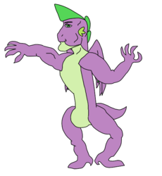 Size: 540x588 | Tagged: safe, anonymous artist, spike, dragon, g4, the last problem, /mlp/, 4chan, chad, drawthread, gigachad, gigachad spike, male, older, simple background, solo, transparent background, virgin walk