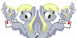 Size: 400x200 | Tagged: safe, artist:don-ko, derpy hooves, pegasus, pony, g4, animated, artifact, cute, derpabetes, derpception, droste effect, endless, envelope, female, gif, holding, hoof hold, inception, infinity, loop, mail, mare, perfect loop, recursion, silly, silly pony, simple background, smiling, solo, spread wings, strange, transparent background, wat, weird, wings