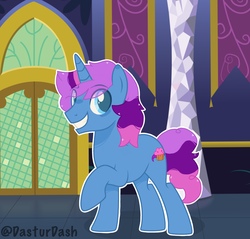 Size: 2024x1935 | Tagged: safe, artist:dasturdash, oc, oc only, oc:dusk pie, pony, unicorn, base used, magical lesbian spawn, male, offspring, parent:pinkie pie, parent:twilight sparkle, parents:twinkie, solo, stallion