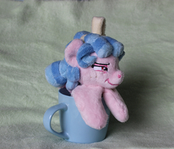 Size: 1815x1555 | Tagged: safe, artist:sonic-spatula, cozy glow, g4, cup, irl, photo, plushie, pure unfiltered evil
