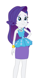 Size: 632x1263 | Tagged: safe, rarity, human, equestria girls, g4, bracelet, clothes, female, jewelry, rarity peplum dress, simple background, smiling, solo, transparent background