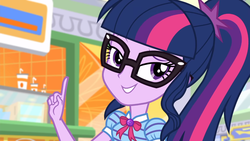 Size: 1366x768 | Tagged: safe, screencap, sci-twi, twilight sparkle, equestria girls, equestria girls specials, g4, my little pony equestria girls: better together, my little pony equestria girls: rollercoaster of friendship, female, geode of telekinesis, glasses, magical geodes, solo