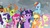 Size: 1920x1080 | Tagged: safe, screencap, applejack, chancellor neighsay, fluttershy, moondancer, night light, pharynx, pinkie pie, pokey pierce, prince rutherford, rainbow dash, rarity, spike, thorax, twilight sparkle, twilight velvet, alicorn, changedling, changeling, dragon, earth pony, pegasus, pony, g4, the ending of the end, changedling brothers, crying, king thorax, prince pharynx, tears of joy, teary eyes, twilight sparkle (alicorn), winged spike, wings