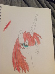 Size: 2592x1936 | Tagged: safe, oc, oc only, oc:fausticorn, alicorn, pony, solo, traditional art