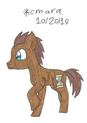Size: 794x1131 | Tagged: safe, artist:cmara, doctor whooves, time turner, earth pony, pony, g4, male, raised hoof, simple background, solo, stallion, traditional art, white background