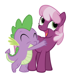 Size: 750x812 | Tagged: safe, artist:tawnjay, edit, editor:undeadponysoldier, cheerilee, spike, dragon, earth pony, pony, g4, cheeribetes, cheerispike, cute, female, male, mare, shipping, simple background, spikabetes, straight, white background