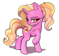 Size: 837x792 | Tagged: safe, artist:techycutie, luster dawn, pony, unicorn, g4, the last problem, bedroom eyes, cute, female, looking at you, lusterbetes, lusty dawn, mare, ponytail, sexy, smiling, smirk, solo, sparkles