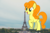 Size: 1280x834 | Tagged: safe, artist:thegiantponyfan, carrot top, golden harvest, earth pony, pony, g4, eiffel tower, female, france, giant pony, giantess, highrise ponies, irl, macro, mare, photo, ponies in real life