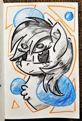 Size: 1307x1935 | Tagged: safe, artist:shoeunit, rainbow dash, pony, g4, bust, female, mare, solo, traditional art