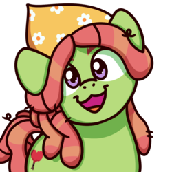 Size: 1000x1000 | Tagged: safe, artist:sugar morning, tree hugger, earth pony, pony, g4, :3, bust, cute, female, huggerbetes, looking at you, mare, open mouth, simple background, smiling, solo, sugar morning's smiling ponies, transparent background