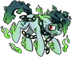 Size: 560x450 | Tagged: safe, artist:anjevalart, ghost, pony, chains
