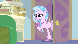 Size: 1280x720 | Tagged: safe, screencap, silverstream, g4, student counsel, book, couch, female, scroll, solo, starlight's office