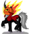 Size: 862x1000 | Tagged: safe, artist:dcwyverx, oc, oc only, oc:headless unicorn, headless horse, pony, unicorn, fire, headless, mane of fire, pumpkin head, solo