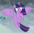 Size: 936x922 | Tagged: safe, screencap, gallus, twilight sparkle, alicorn, pony, g4, my little pony: friendship is magic, the ending of the end, cropped, determined, female, flying, hoof on chest, solo focus, spread wings, twilight sparkle (alicorn), twilight sparkle is not amused, unamused, windswept mane, wings