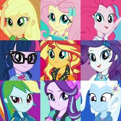 Size: 1024x1024 | Tagged: source needed, useless source url, safe, applejack, fluttershy, pinkie pie, rainbow dash, rarity, sci-twi, starlight glimmer, sunset shimmer, trixie, twilight sparkle, equestria girls, g4, my little pony equestria girls: better together, geode of empathy, geode of fauna, geode of shielding, geode of sugar bombs, geode of super speed, geode of telekinesis, humane five, humane seven, humane six, magical geodes, photo