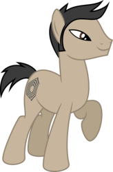 Size: 3000x4576 | Tagged: safe, artist:missbeigepony, pony, maze runner, minho, ponified, raised hoof, simple background, solo, transparent background