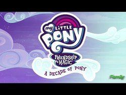 Size: 480x360 | Tagged: safe, screencap, g4, a decade of pony - my little pony: friendship is magic, discovery family logo, letterboxing, logo, my little pony logo, no pony, text, youtube link