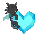 Size: 140x125 | Tagged: safe, artist:tarinunit9, changeling, crystal heart, happy birthday mlp:fim, mlp fim's ninth anniversary, pixel art, smiling, solo