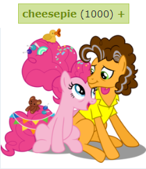 Size: 210x243 | Tagged: safe, cheese sandwich, pinkie pie, derpibooru, g4, the last problem, female, male, meta, older, older cheese sandwich, older pinkie pie, ship:cheesepie, shipping, straight, tags