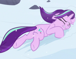 Size: 900x700 | Tagged: safe, screencap, starlight glimmer, pony, unicorn, g4, the ending of the end, cropped, female, mare, snow, solo