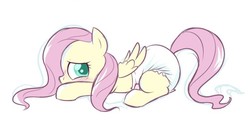 Size: 716x390 | Tagged: safe, artist:cuddlehooves, fluttershy, pony, g4, cropped, cute, diaper, diaper fetish, diapered, female, fetish, mare, non-baby in diaper, poofy diaper, solo