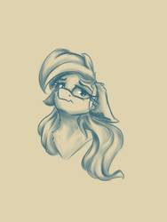 Size: 774x1032 | Tagged: safe, artist:coldtrail, pony, female, mare, simple background, sketch, solo