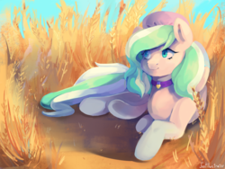 Size: 1112x834 | Tagged: safe, artist:justilustrator, oc, oc only, oc:foxyhollows, pegasus, pony, collar, female, hat, mare, solo