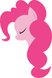 Size: 3000x4473 | Tagged: safe, artist:xpesifeindx, pinkie pie, earth pony, pony, g4, bust, eyes closed, female, lineless, mare, minimalist, modern art, portrait, simple background, solo, transparent background, vector