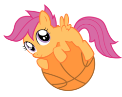 Size: 4500x3600 | Tagged: safe, artist:greenhoof, scootaloo, pegasus, pony, g4, basketball, female, filly, looking at you, solo, sports, vector