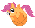 Size: 4500x3600 | Tagged: safe, artist:greenhoof, scootaloo, pegasus, pony, g4, basketball, female, filly, looking at you, solo, sports, vector