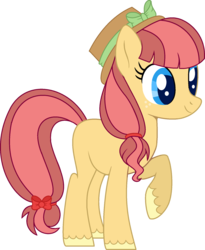 Size: 1564x1907 | Tagged: safe, artist:crystalponyart7669, oc, oc only, oc:rose sunlight, earth pony, pony, base used, female, magical lesbian spawn, mare, offspring, parent:applejack, parent:torque wrench, simple background, solo, transparent background