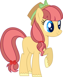 Size: 1564x1907 | Tagged: safe, artist:crystalponyart7669, oc, oc only, oc:rose sunlight, earth pony, pony, base used, female, magical lesbian spawn, mare, offspring, parent:applejack, parent:torque wrench, parents:apple wrench, simple background, solo, transparent background